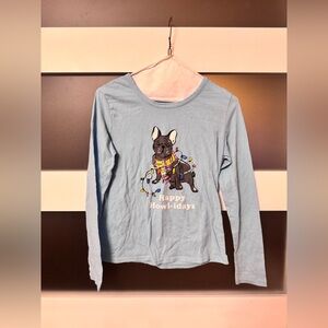 Happy Howl-idays Kids Pajama Top - Blue